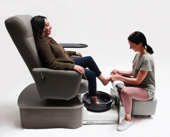 Help your back and your mobility while giving a pedicure with the new Shorty Pedicure Tech Stool from Belava.