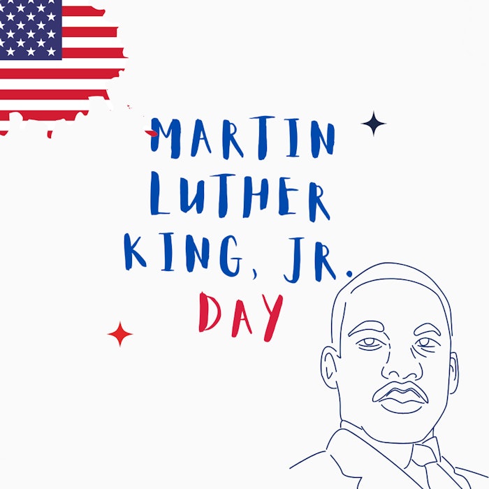 White Minimalist Martin Luther King, Jr Day Instagram Post With American Flag Illustration