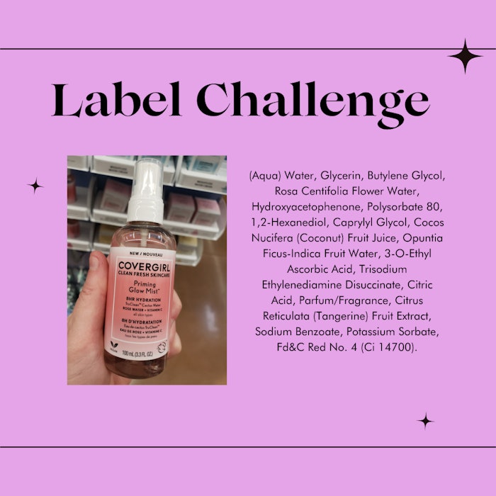 This product is intended to be spritzed onto the skin prior to makeup application. It provides eight hours of hydration, improvement in skin texture and can be used by all skin types. The priming glow mist is vegan and contains rosewater that is rich in antioxidants.