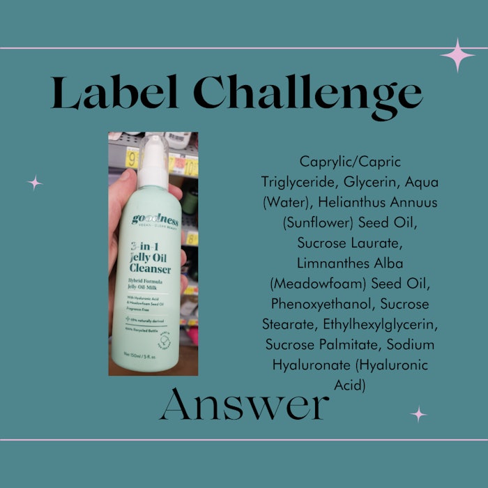 Goodness is a clean beauty and vegan brand and offers cleansers, moisturizers facial oils and more. The 3-in-1 jelly oil cleanser is designed to moisturize with meadowfoam seed oil and hydrate with hyaluronic acid.