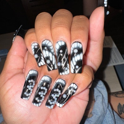 Finished blooming gel nail art from Abigail Tovar