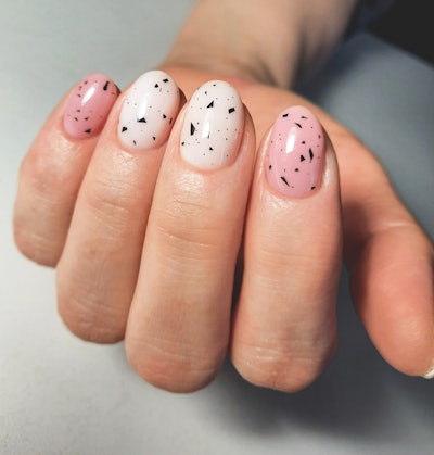 Mini egg nails are the latest spring nail trend.