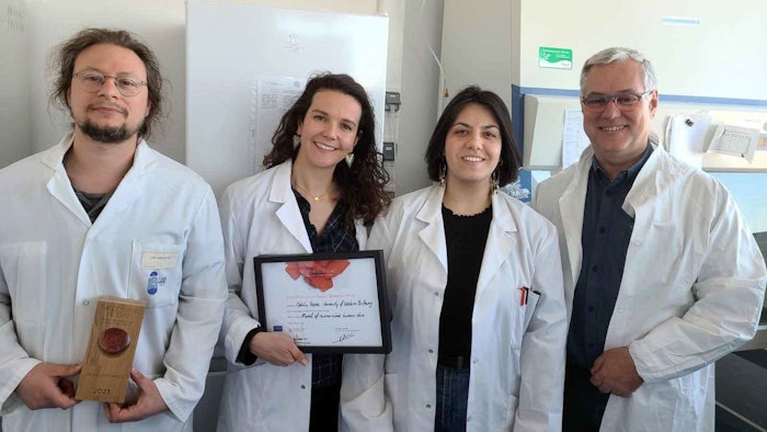 (From L): Nicolas Lebonvallet, Ph.D.; Ophélie Pierre, Ph.D.; Alexia Reux; and Prof. Laurent Misery, M.D.