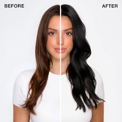 Midnight Onxy achieved using IGK Volcanic Permanent Hair Color