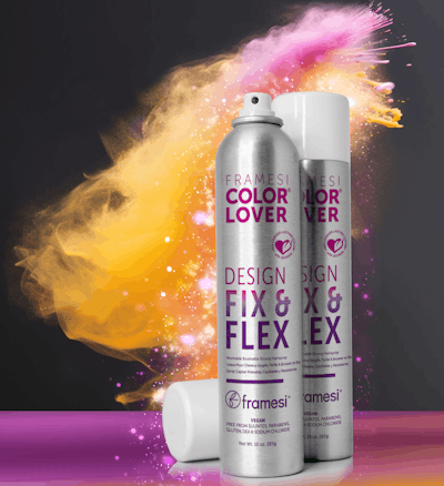 FRAMESI COLOR LOVER DESIGN FIX & FLEX provides a flexible yet long-lasting hold that keeps hair in place without feeling stiff or crunchy.