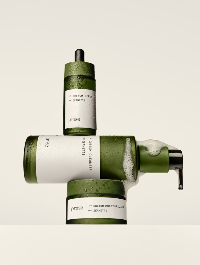 Prose's in-house R&D team works with a proprietary algorithm to identify the right blend of active ingredients to formulate a three-step skin care system that evolves with the customer.