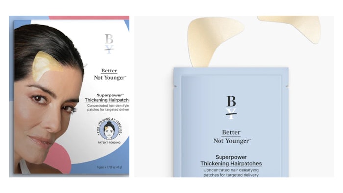 The patches also feature the brand's Superpower Blend, comprising biotin, niacinamide and Sederma's Procapil, the latter of which reportedly thickens the appearance of hair.