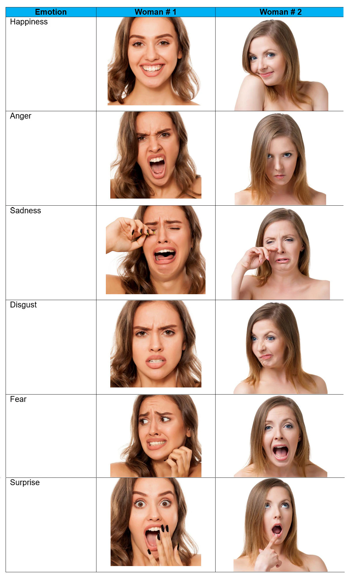 Female Facial Expressions Chart female-facial-expressions-chart