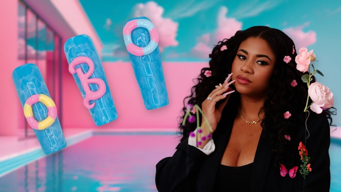 Nail artist Tina Zavala (@popstar.nails) shares three nail tutorials in honor of the release of Greta Gerwig's 'Barbie' inspired by Barbie's dreamhouse.