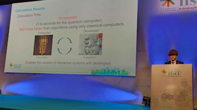 Shun Obikane, of Kosé Corp., presented quantum computing to calculate optimal formula combinations quickly and efficiently.