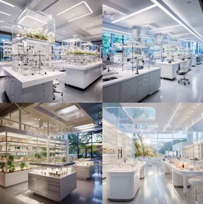 Figure 1. Image created based on ChatGPT’s suggested text prompt to Midjourney for a state-of-the-art skin care AI research lab