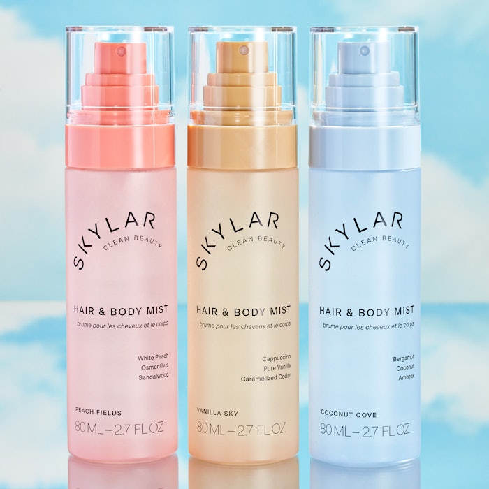 The Hair & Body Mists line are available in scents Vanilla Sky, Coconut Cove and Peach Fields.