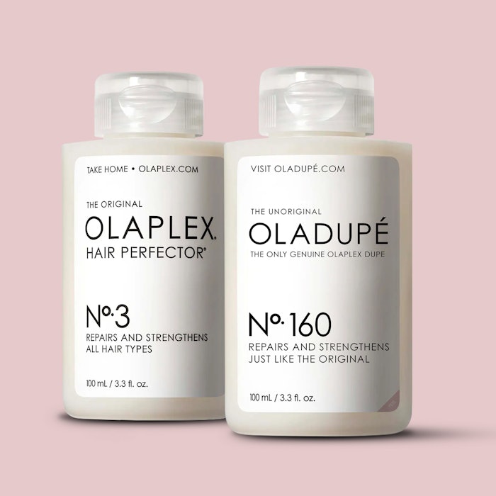 Unveiled beginning September 25, 2023 via an unboxing campaign with more than 100 earned and paid influencers, Oladupé No. 160 featured a label similar to that of Olaplex and was, in fact, the brand's No. 3 Hair Perfector pre-shampoo treatment.