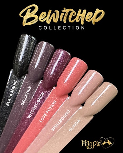 The Bewitched Collection features six new sparkly gel colors, each included in a 15mL bottle.