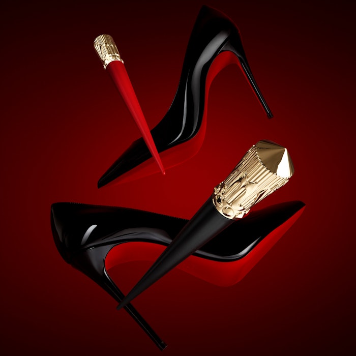 Christian Louboutin Beauty's new Rouge Stiletto slim lipstick is available in two textures, the creamy Lumi Matte and Glossy Shine, both available in 12 shades from nude to fuchsia to Christian Louboutin red.