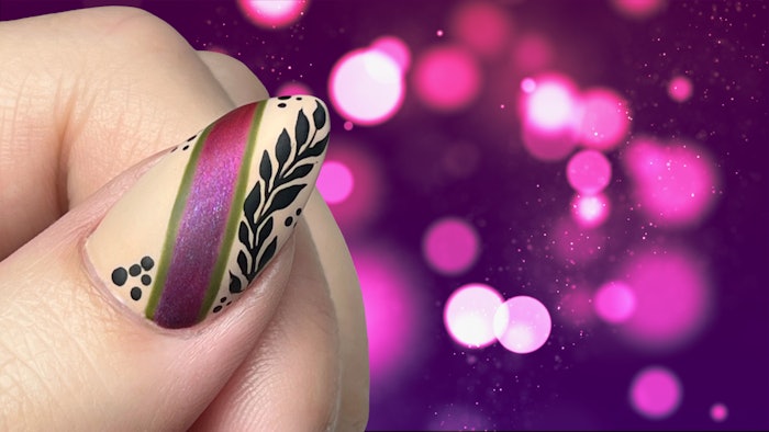 Perfect for the fall season, nail artist Hope Jung shares how to create abstract ombr&eacute; nail art using products from Light Elegance.