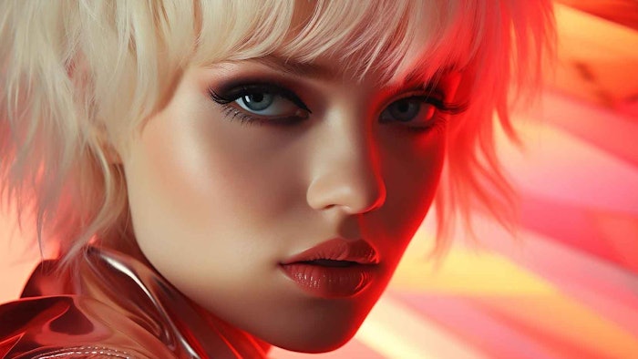Uncanny valley makeup refers to a makeup style that intentionally gives the appearance of an AI-generated or android-like person and imparts a sense of discomfort or 'uncanniness' to the viewer.