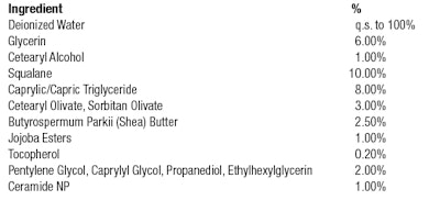 Formula 1. Ultra-rich cream with ceramides and squalane.
