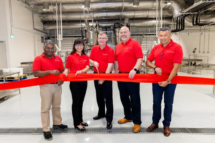 L to R: Arun Jayaraman (Singapore Site Director, Asia Pacific), Kathleen Koh (VP & MD Asia Pacific), Robert Wheeler (CEO), Aaron Wheadon (Senior Vice President of Global Business Development), Bertrand Martzel (Vice President Global Taste & Sensory Solutions and Natural Colors Business Units)