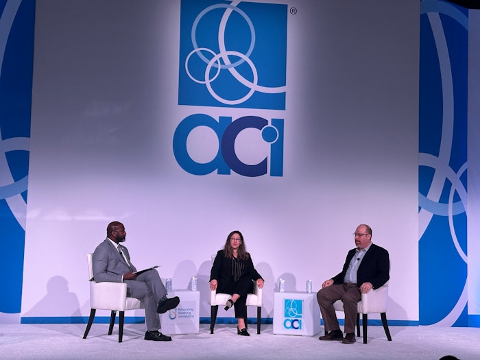 Future of Cleaning: AI & the Cleaning Products Industry featuring Hogan Lovells’ Lauren Cury (middle) and Noble AI’s Ethan Mirsky(R), moderated by Corey Brooks Pace (L).