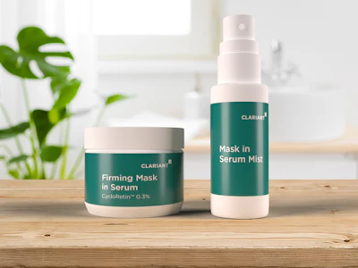 Clariant has formulated CycloRetin into two concept formulations, a Firming Mask and Mask Mist, which will be presented at in-cosmetics.