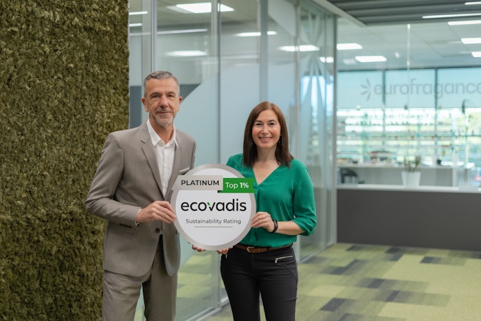 Laurent Mercier, CEO of Eurofragance, said, 'This accomplishment assures our partners and clients that they can rely on us to effectively contribute to their sustainability targets. The EcoVadis recognition serves as a testament to our commitment to our business strategy, sustainability philosophy and quality across all aspects of our operations.'