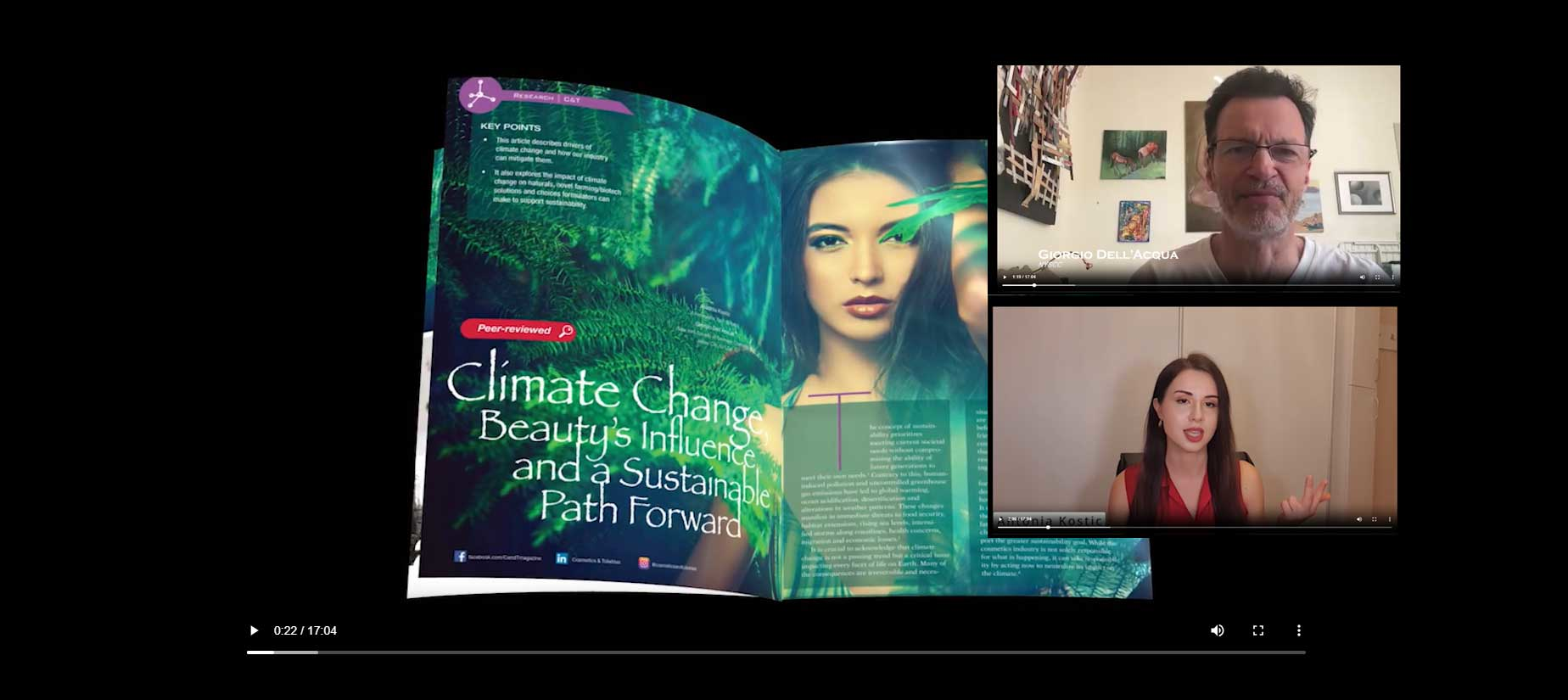Giorgio Dell'Acqua, Ph.D. (above) and Antonia Kostic (below) describe their recent feature article in Cosmetics & Toiletries on 'Climate Change, Beauty's Influence and a Sustainable Path Forward.'