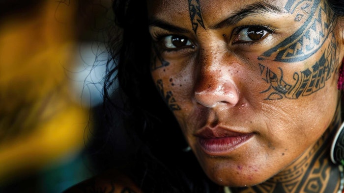 Traditional Maori Facial Tattoo Beauty Adobe Stock 831744679