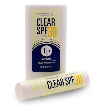 FP Labs is developing a line of stock formulas with SPF, including its Clear SPF 30, which helps brands get to market faster without incurring excess lab time. In most cases, FP Labs can change fragrance with little to no reformulation.