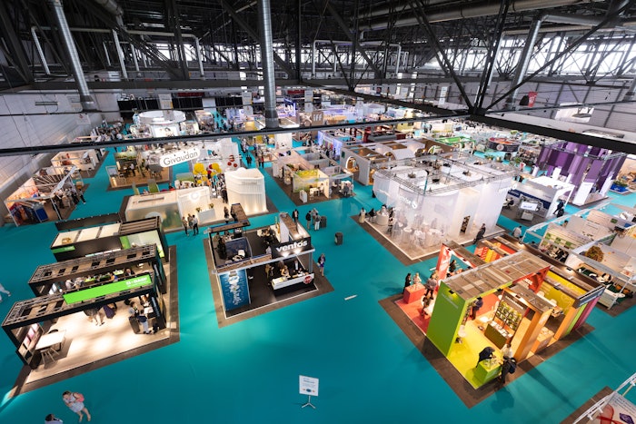 A view from above of the World Perfumery Congress 2024 at the Palexpo Center in Geneva.