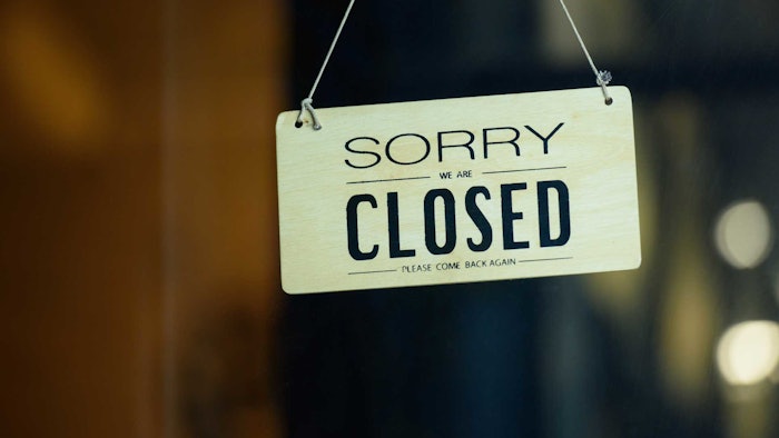 closed please come back business sign in window