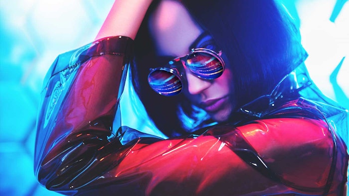 Woman In Hood Mysterious Glasses Bright Makeup