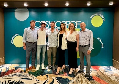 Drew Noreen and the Nicky Clarke team at Cosmoprof Miami in January 2024.