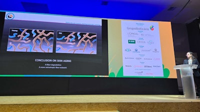 Kamilia Kemel, from Chanel, described the in vivo assessment of dermal fibers by LC-OCT, showing variations with age and ethnicity, and for the first time, their organization after the application of skin care cosmetic products.