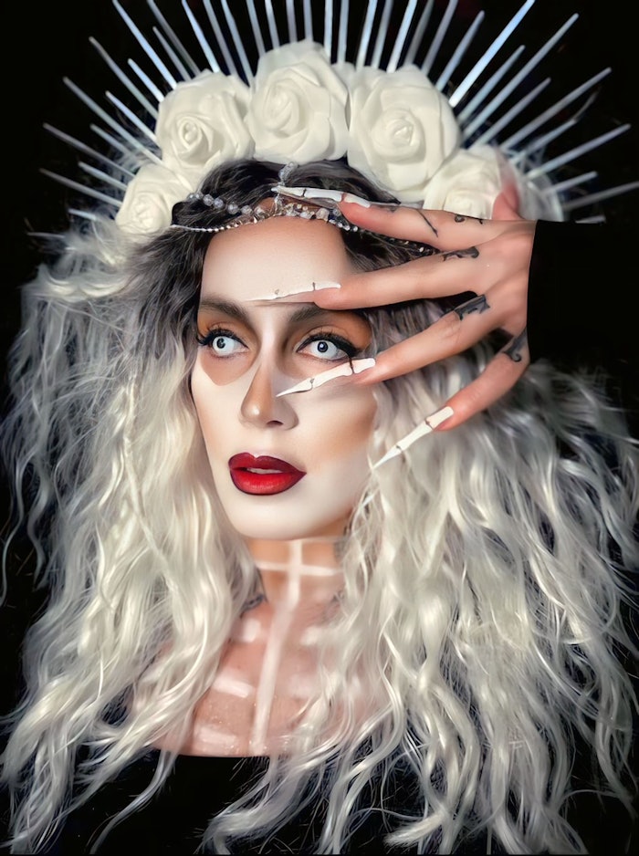 Nail Artist and Model: Courtney Cantwell Makeup: Destiny Flores @nikkiiblendz Photographer and Hairstylist: Cassandra Vaipan @Moxie.locs