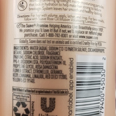 Suave Rose Shampoo Ingredients 20231108 082331