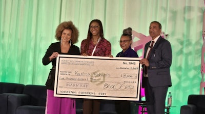 The morning kicked off with a celebration of excellence, including the following scholarships and recognitions; here, Karissa Richards, University of Toledo, was awarded the Madam CJ Walker scholarship.