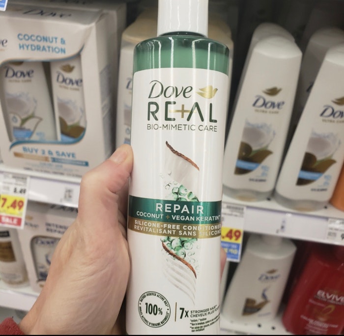 Dove RE+AL Bio-Mimetic Care Daily Hair Conditioner with Vegan Keratin, Coconut