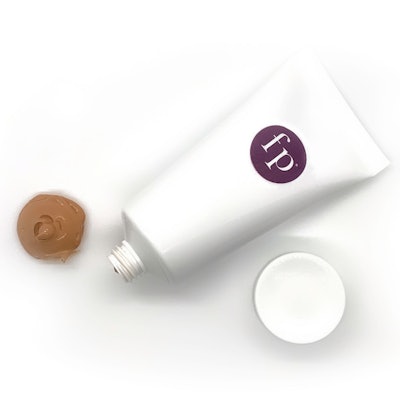 The Tinted Glow SPF 50 Sunshield uses zinc oxide, a broad-spectrum SPF, and natural elastomers to smooth fine lines and wrinkles.