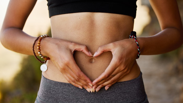 Hands Heart Shape Over Stomach Bare Middrift Adobe Stock 610216255