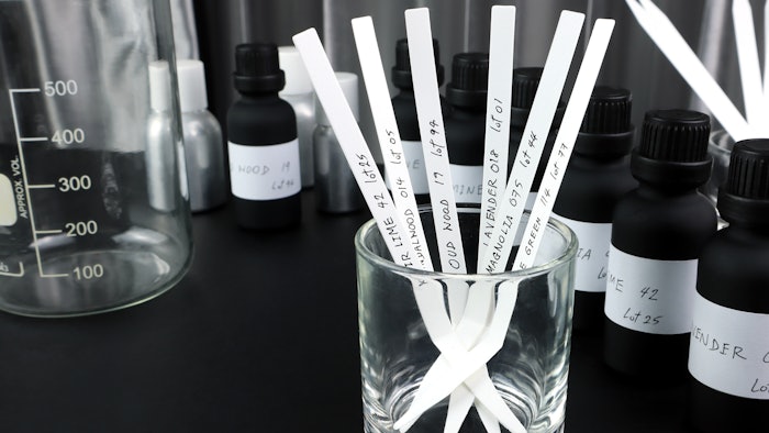 Fragrance Lab Concept Blotters Beaker Adobe Stock 539345238