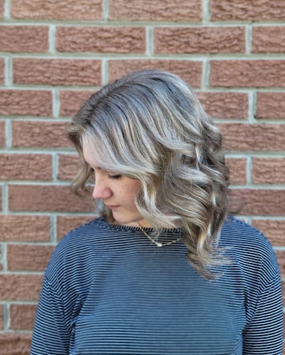 Kyra Soard of Kenneth Shuler School of Cosmetology entry for Denman's Big Blowout competition.