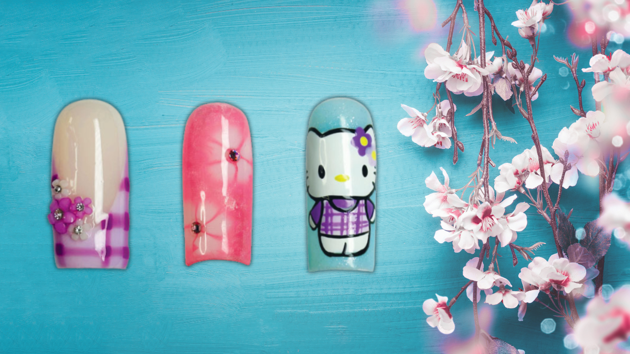 These three adorable and cheerful spring designs by Missouri-based nail tech BJ (@bjnailedit) are perfect to brighten your day.
