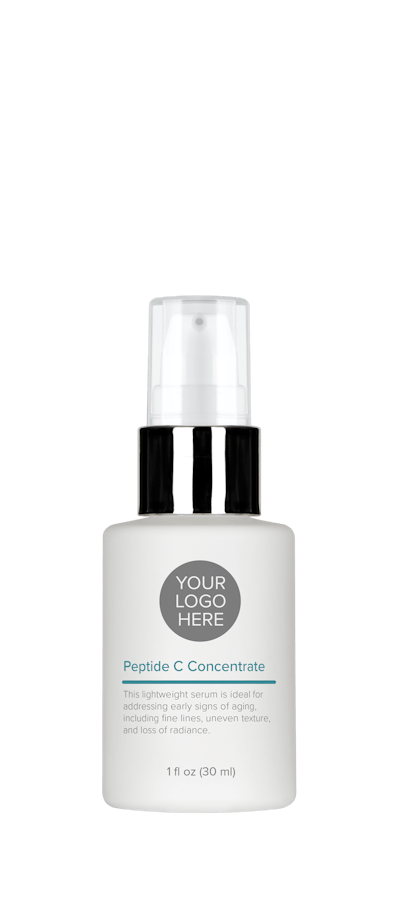 The Peptide C Concentrate clinical-grade serum contains tetrahexyldecyl ascorbate, ferulic acid, glutathione and hyaluronic acid, designed to hydrate, fight oxidative stress and support collagen productio