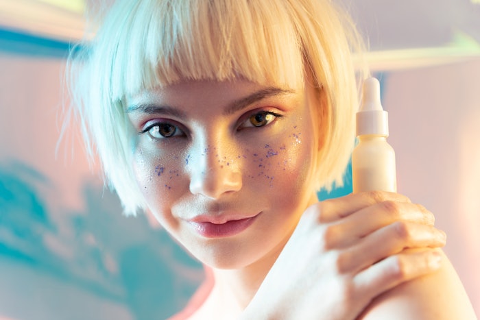 Woman Facial Skin Care Glitter Sparkles On Face Adobe Stock 419859683