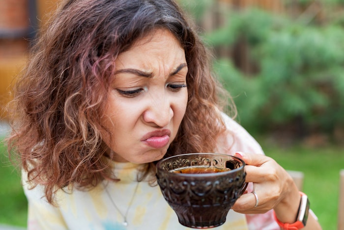 Biter is described as being acrid or astringent in taste.