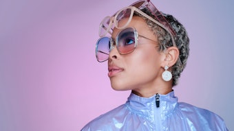 B Eautiful Black Woman Trendy Fashion Shiny Pink Multi Sunglasses Adobe Stock 536043815