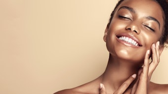 Beautiful Brown Woman Smiling Shiny Skin