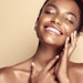 Beautiful Brown Woman Smiling Shiny Skin