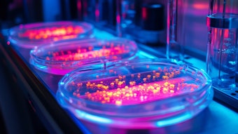 Fluorescent Lab Petri Dish Testing Concep Adobe Stock 1429444187